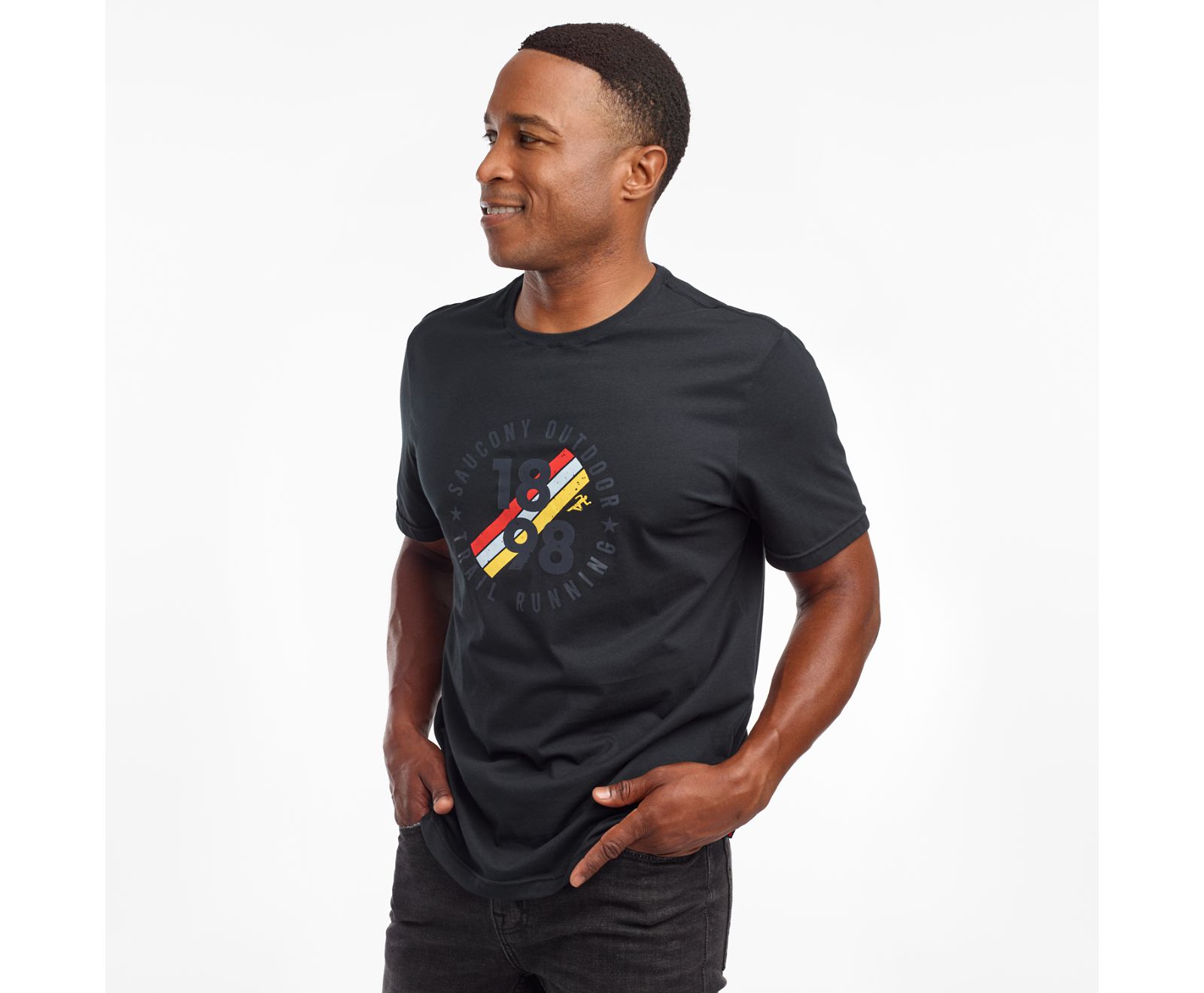 Saucony Rested Short Sleeve Men's Shirts Black | Canada 627EBCX